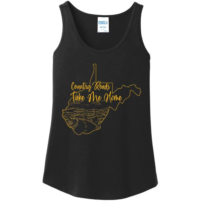 West Virginia Pride Wv Home Country Roads Footprint Ladies Essential Tank