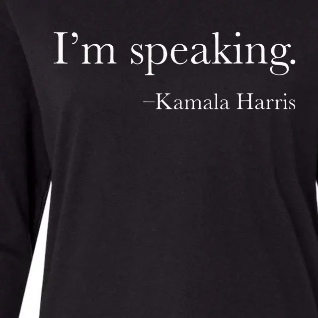 Wo Vice President Kamala Harris 2024 Im Speaking Womens Cotton Relaxed Long Sleeve T-Shirt