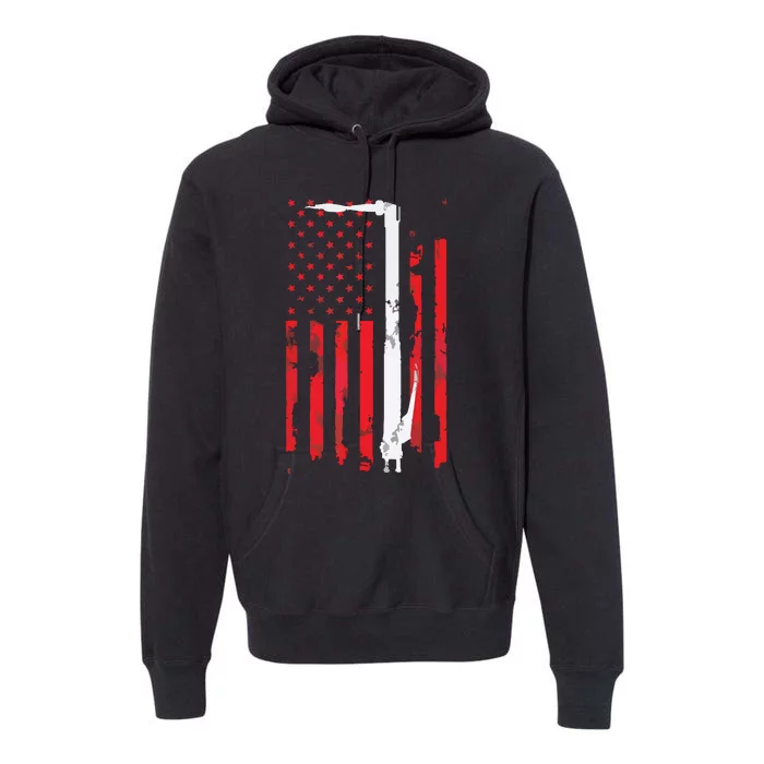 Welding Vintage Patriotic USA American Flag Welder Premium Hoodie