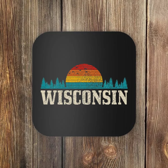 Wisconsin Vintage Pride Nature Outdoor Hiking Camping Coaster