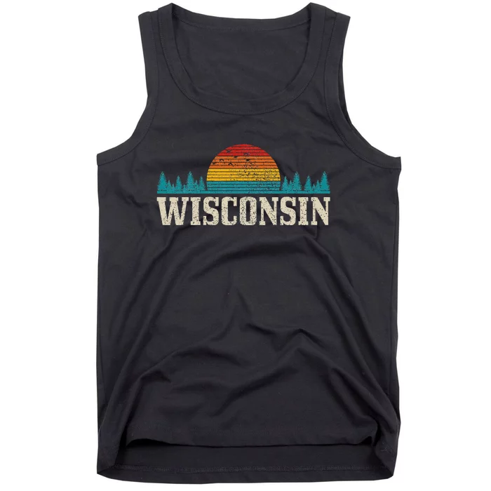 Wisconsin Vintage Pride Nature Outdoor Hiking Camping Tank Top