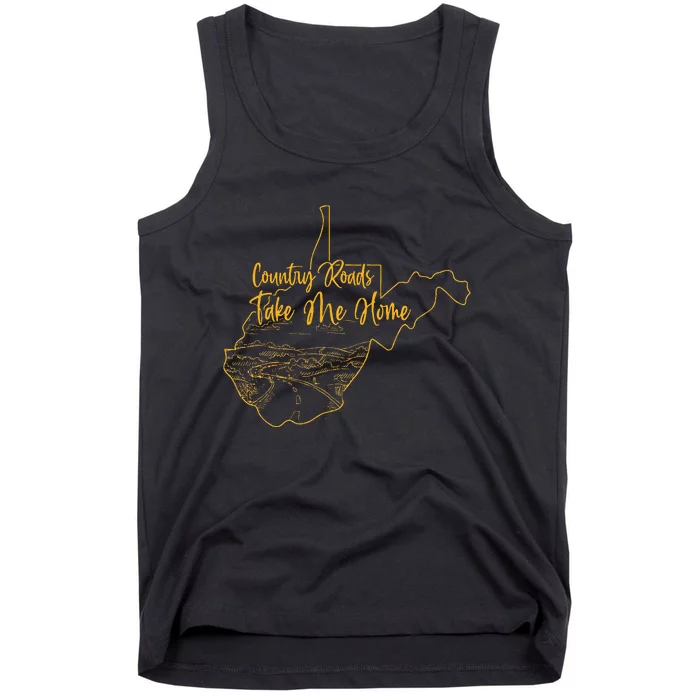 West Virginia Pride Wv Home Country Roads Footprint Tank Top