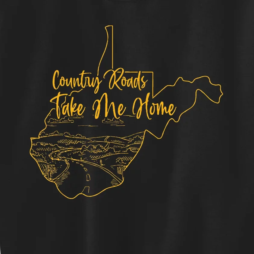 West Virginia Pride Wv Home Country Roads Footprint Kids Sweatshirt