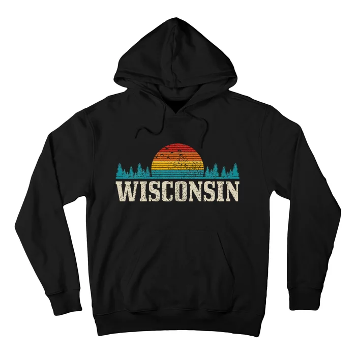 Wisconsin Vintage Pride Nature Outdoor Hiking Camping Hoodie