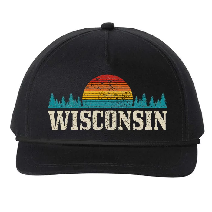 Wisconsin Vintage Pride Nature Outdoor Hiking Camping Snapback Five-Panel Rope Hat