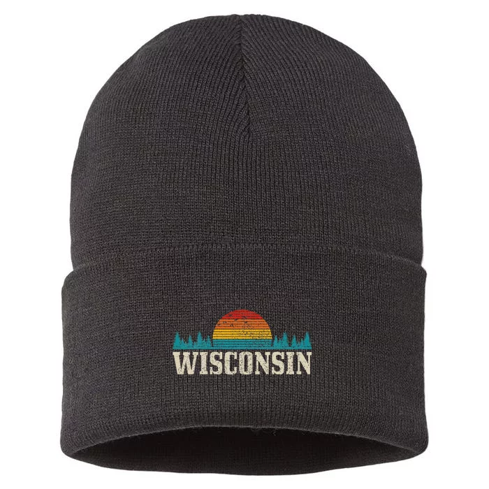 Wisconsin Vintage Pride Nature Outdoor Hiking Camping Sustainable Knit Beanie