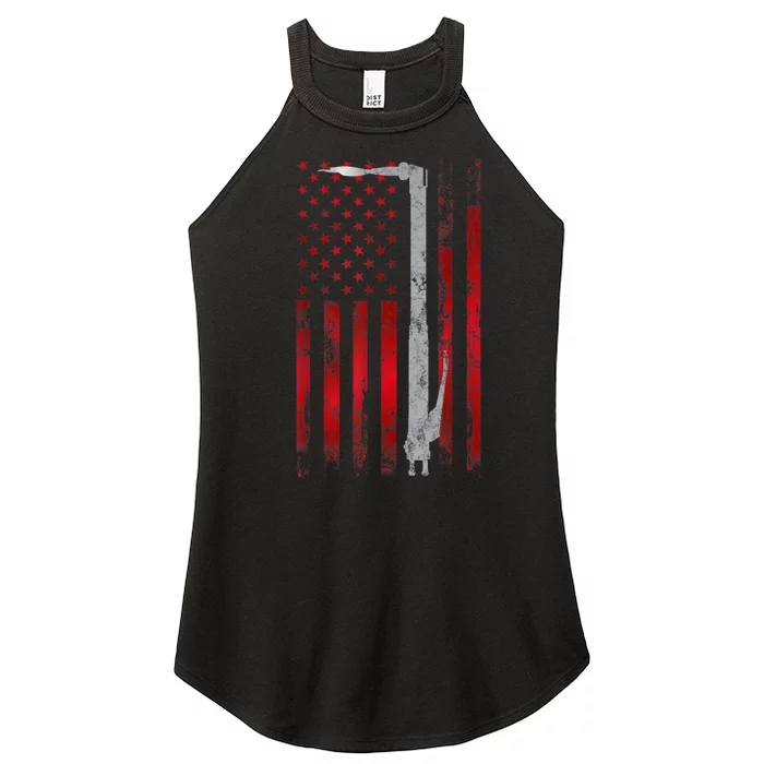 Welding Vintage Patriotic USA American Flag Welder Gift Women’s Perfect Tri Rocker Tank