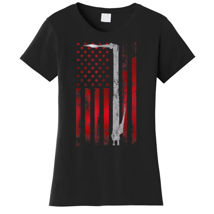 Welding Vintage Patriotic USA American Flag Welder Gift Women's T-Shirt