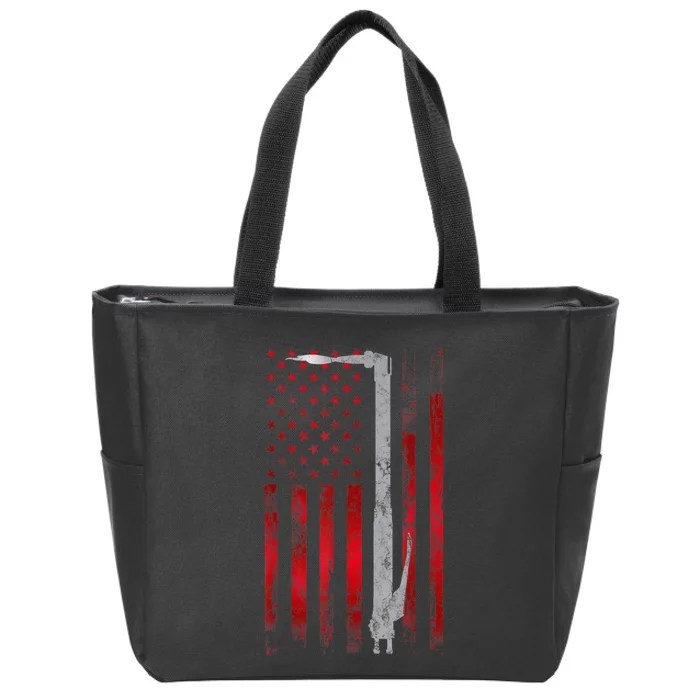 Welding Vintage Patriotic USA American Flag Welder Gift Zip Tote Bag