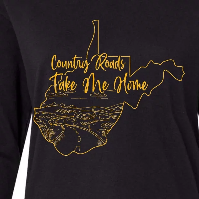 West Virginia Pride Wv Home Country Roads Footprint Womens Cotton Relaxed Long Sleeve T-Shirt