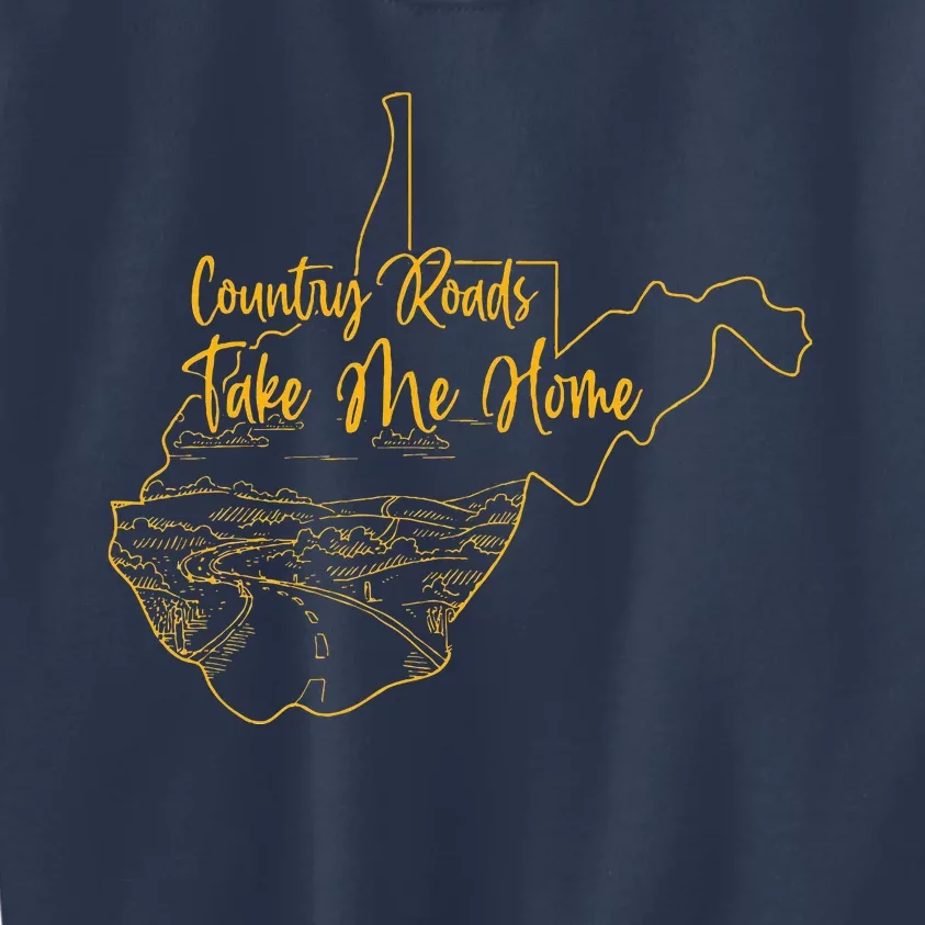 West Virginia Pride Wv Home Country Roads Footprint Kids Sweatshirt