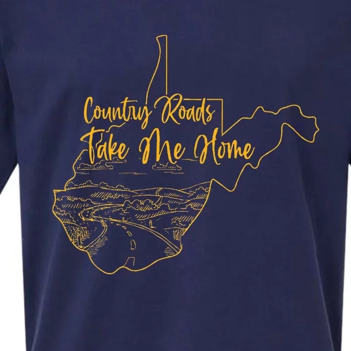 West Virginia Pride Wv Home Country Roads Footprint Sueded Cloud Jersey T-Shirt