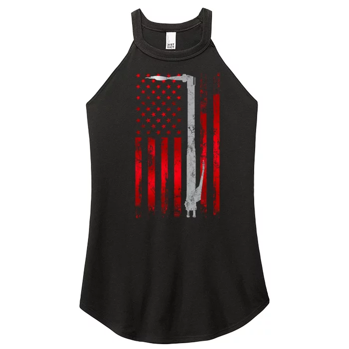 Welding Vintage Patriotic USA American Flag Welder gift Women’s Perfect Tri Rocker Tank