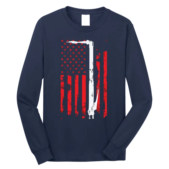 Welding Vintage Patriotic USA American Flag Welder Long Sleeve Shirt