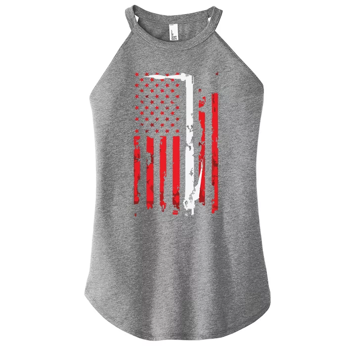 Welding Vintage Patriotic USA American Flag Welder Women’s Perfect Tri Rocker Tank