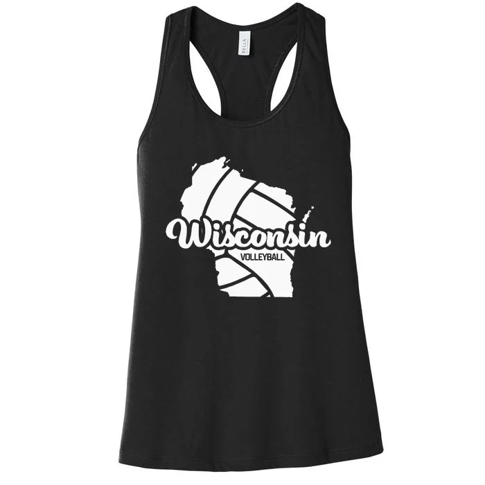 Wisconsin Volleyball Retro Script Women's Racerback Tank