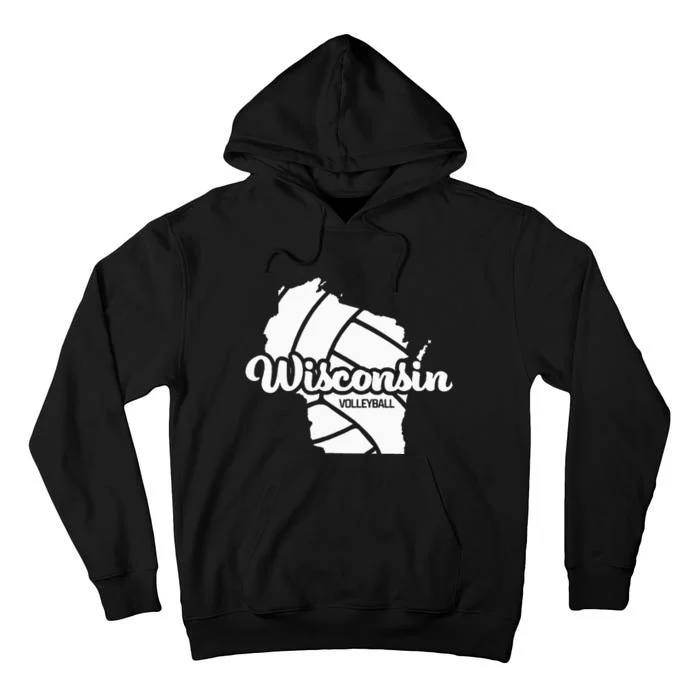 Wisconsin Volleyball Retro Script Tall Hoodie