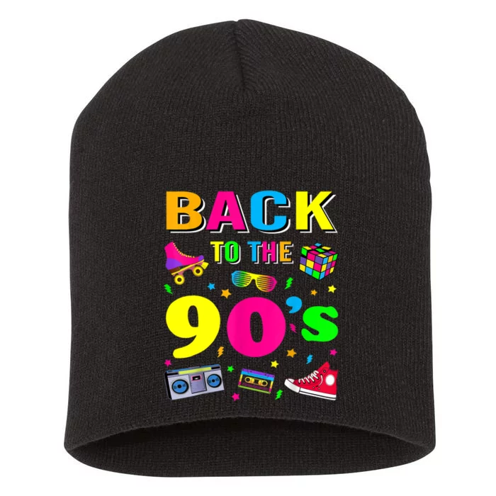 Women's Vintage Retro Back To 90's Graphic Design Short Acrylic Beanie