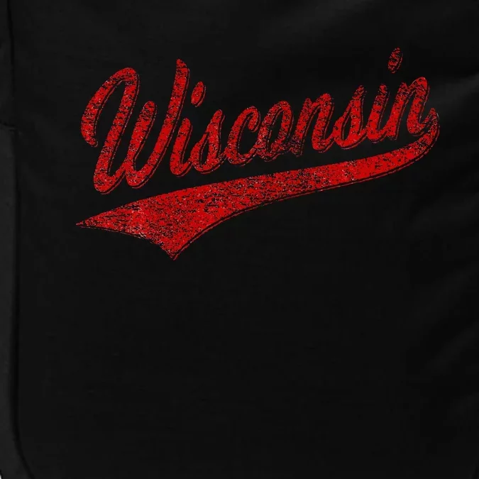 Wisconsin Varsity Script Classic Sports Jersey State Flag Impact Tech Backpack