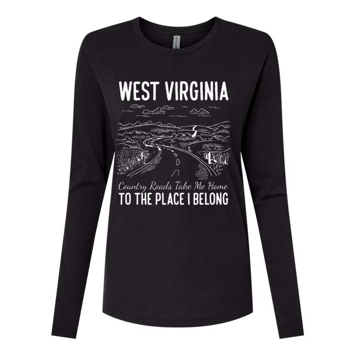 West Virginia Style Heaven West Virginia Mountains Home Womens Cotton Relaxed Long Sleeve T-Shirt