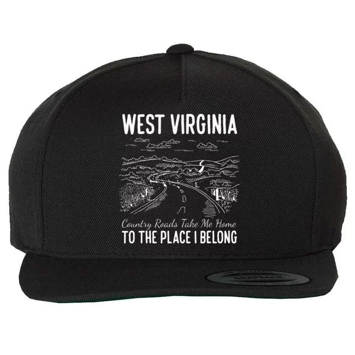 West Virginia Style Heaven West Virginia Mountains Home Wool Snapback Cap