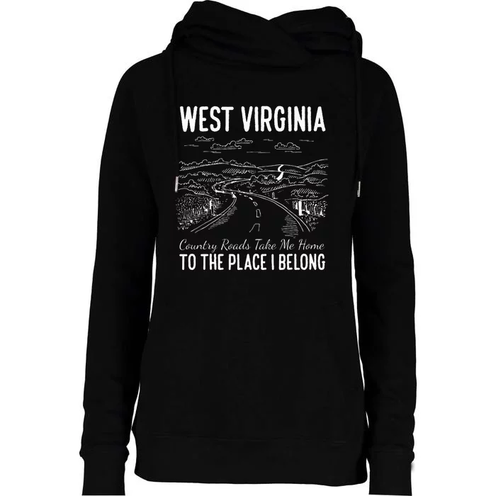 West Virginia Style Heaven West Virginia Mountains Home Womens Funnel Neck Pullover Hood