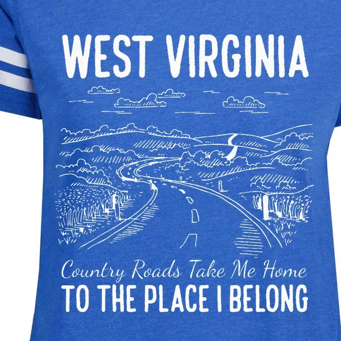 West Virginia Style Heaven West Virginia Mountains Home Enza Ladies Jersey Football T-Shirt