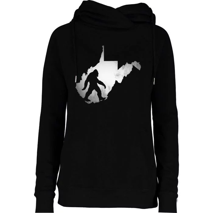 West Virginia Sasquatch Bigfoot Womens Funnel Neck Pullover Hood