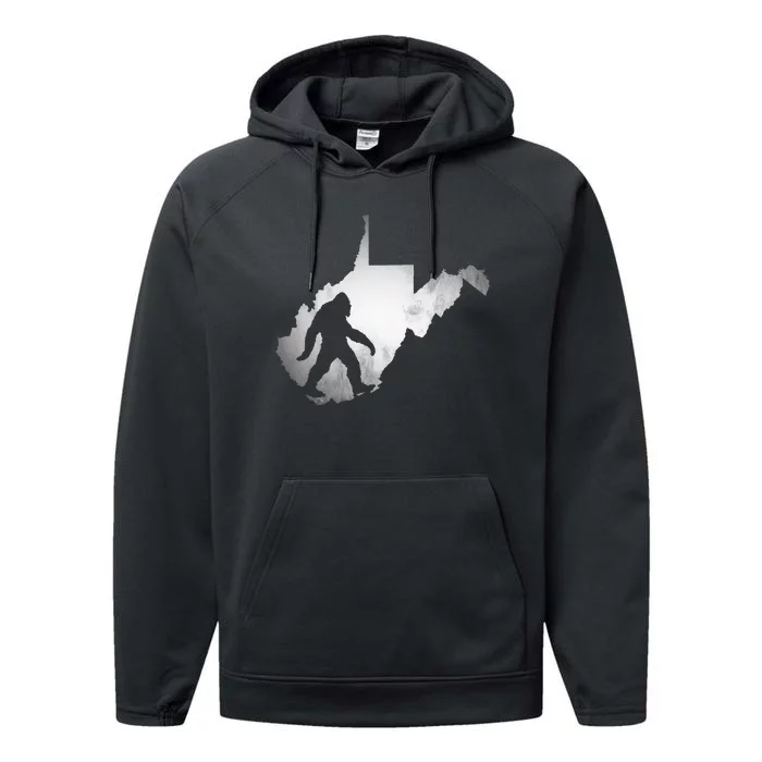 West Virginia Sasquatch Bigfoot Performance Fleece Hoodie