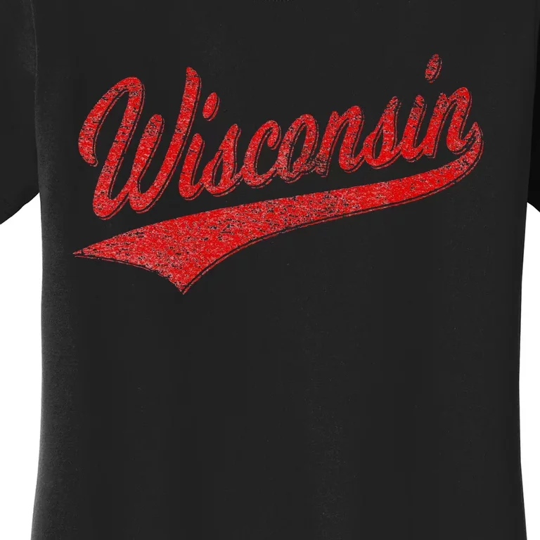 WISCONSIN VARSITY SCRIPT CLASSIC SPORTS JERSEY STATE FLAG Women's T-Shirt