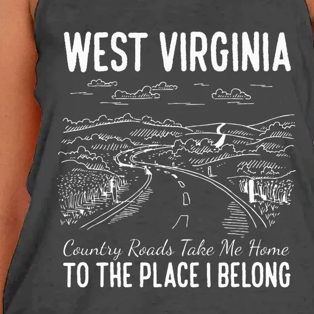 West Virginia Style Heaven West Virginia Mountains Home Women's Knotted Racerback Tank