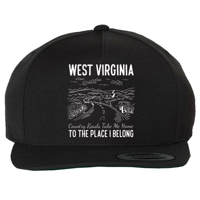 West Virginia Style Heaven West Virginia Mountains Home Wool Snapback Cap