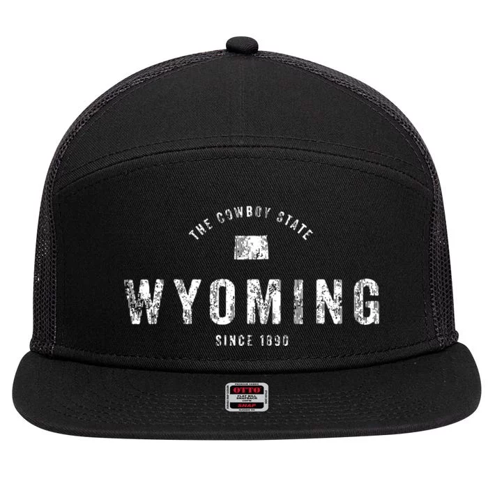 Wyoming Vintage Sports Design Retro Wy Wyo 7 Panel Mesh Trucker Snapback Hat