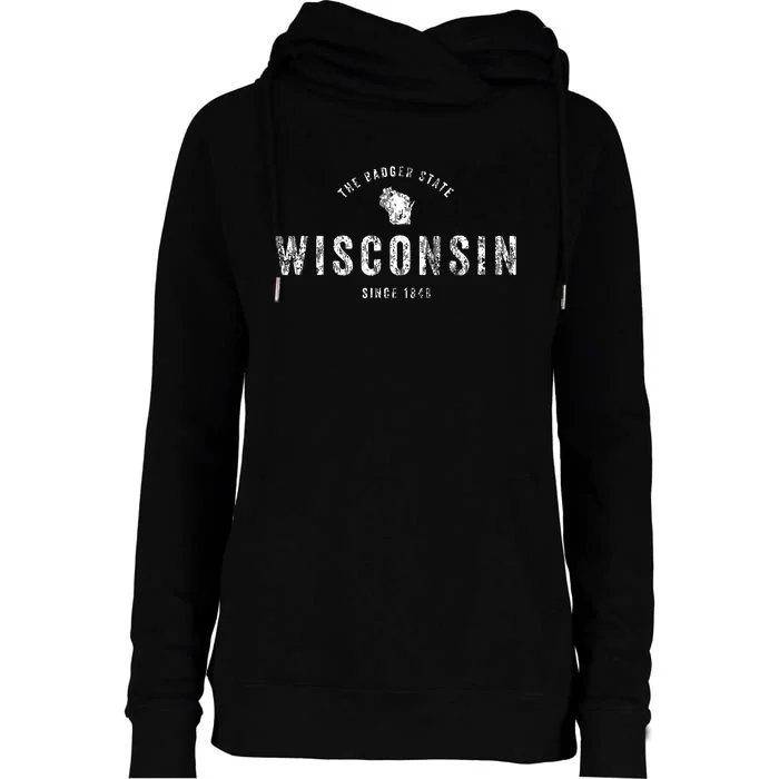 Wisconsin Vintage Sports Design Retro Wi Womens Funnel Neck Pullover Hood