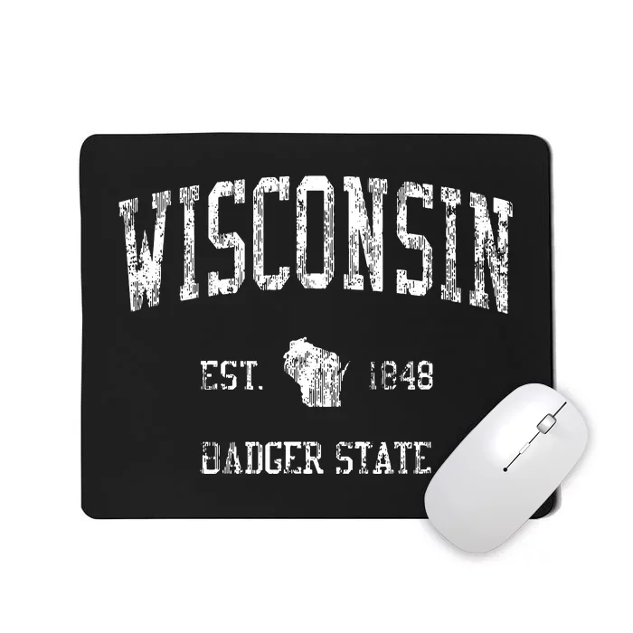 Wisconsin Vintage Sports Design Wisconsinan Wi Mousepad