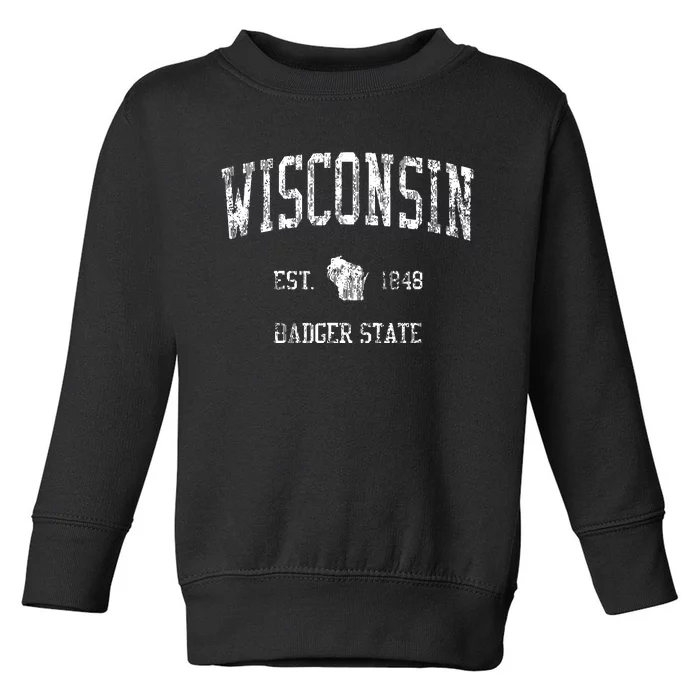 Wisconsin Vintage Sports Design Wisconsinan Wi Toddler Sweatshirt