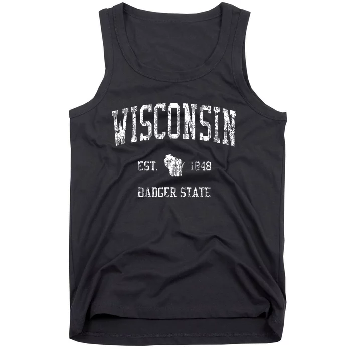 Wisconsin Vintage Sports Design Wisconsinan Wi Tank Top