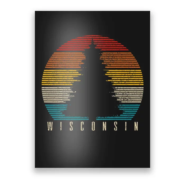 Wisconsin Vintage Tree The Badger State Poster