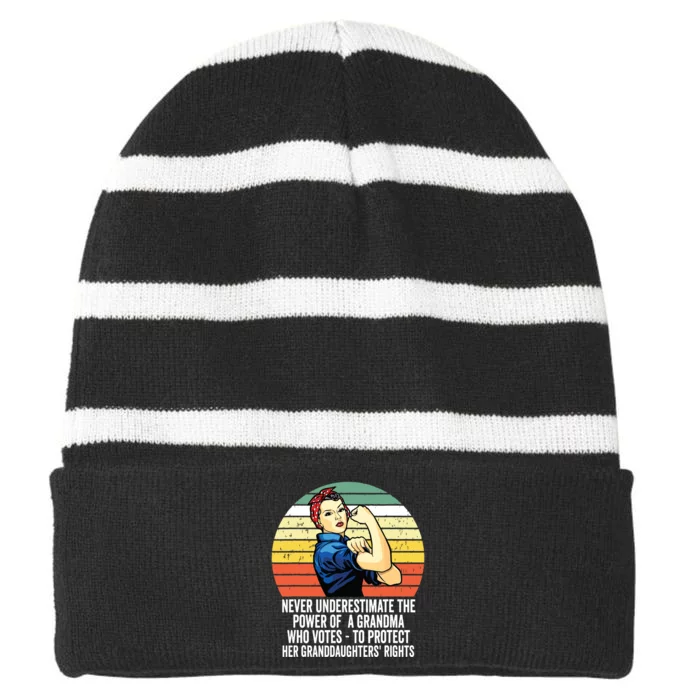 Who Votes To Protect Striped Beanie with Solid Band