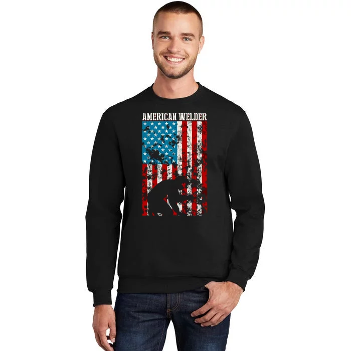 Welder Vintage USA American Flag Welding Sweatshirt