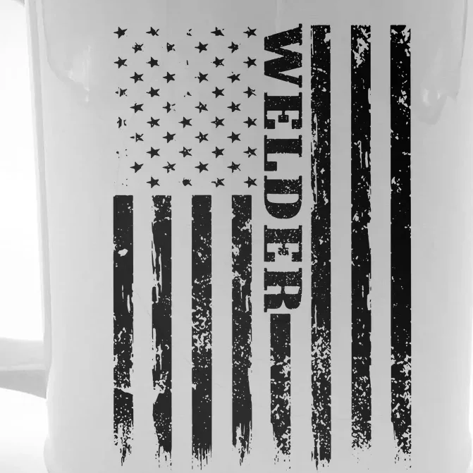 Welder Vintage USA American Flag Welding Front & Back Beer Stein