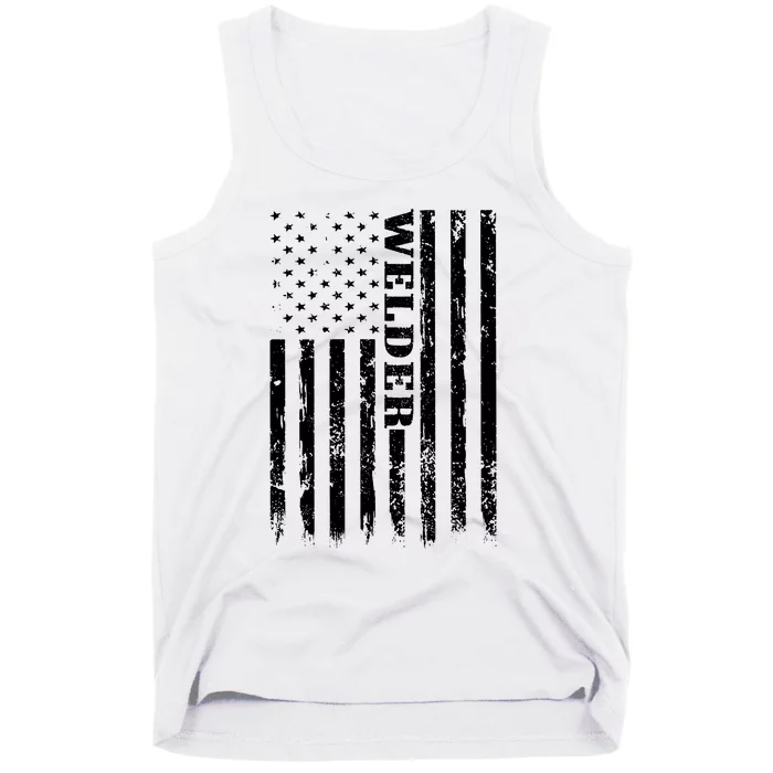 Welder Vintage USA American Flag Welding Tank Top