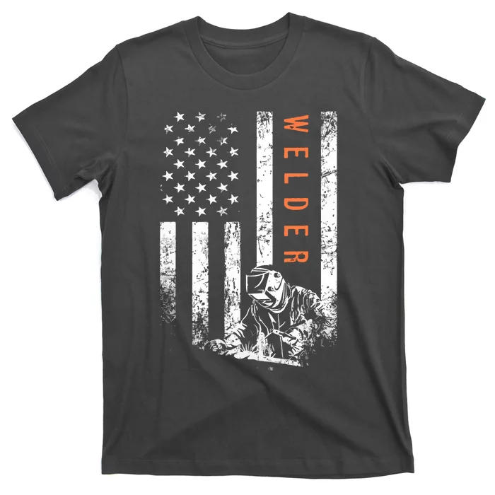 Welder Vintage USA American Flag Welding T-Shirt