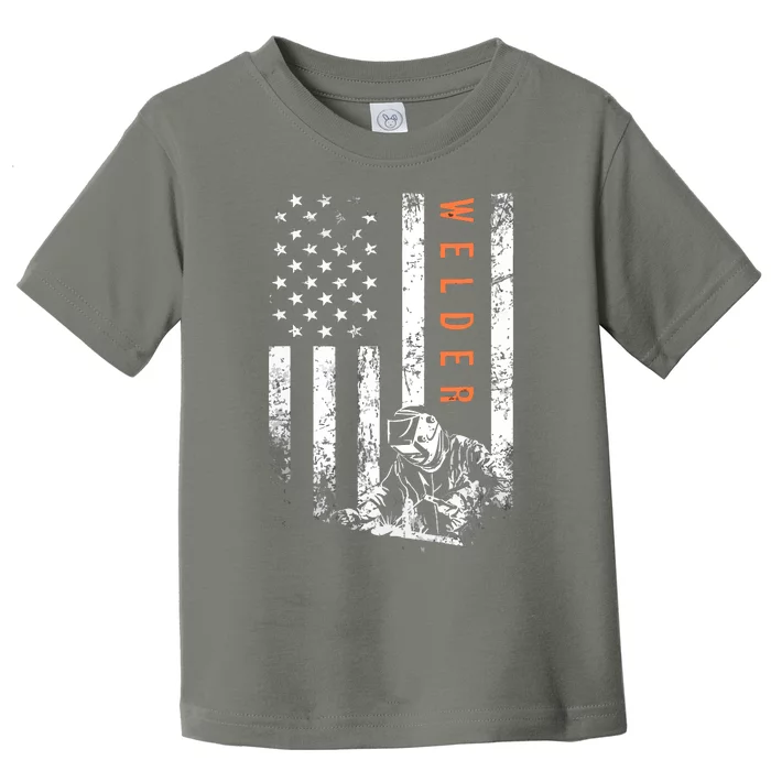 Welder Vintage USA American Flag Welding Toddler T-Shirt