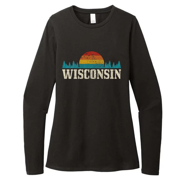 Wisconsin Vintage Usa America Souvenir Womens CVC Long Sleeve Shirt