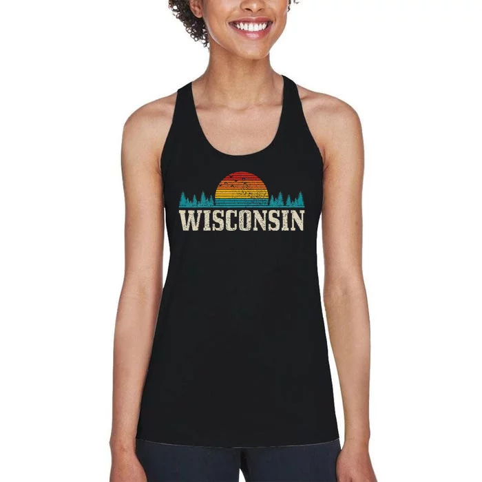 Wisconsin Vintage Usa America Souvenir Women's Racerback Tank