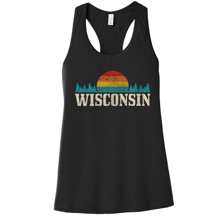 Wisconsin Vintage Usa America Souvenir Women's Racerback Tank