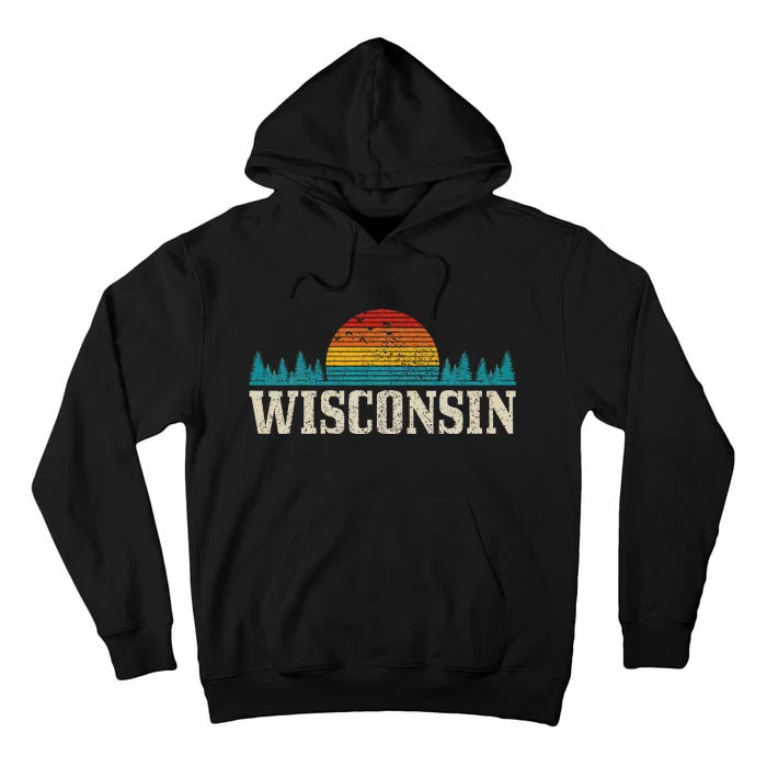 Wisconsin Vintage Usa America Souvenir Tall Hoodie