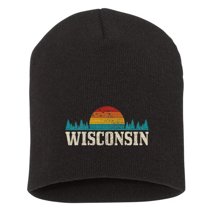 Wisconsin Vintage Usa America Souvenir Short Acrylic Beanie