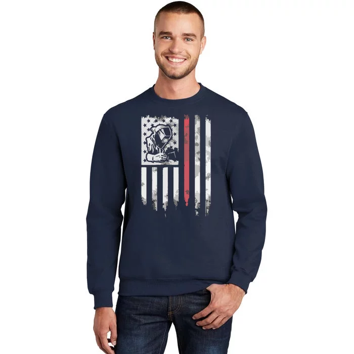 Welder Vintage USA American Flag Patriotic Welding Sweatshirt